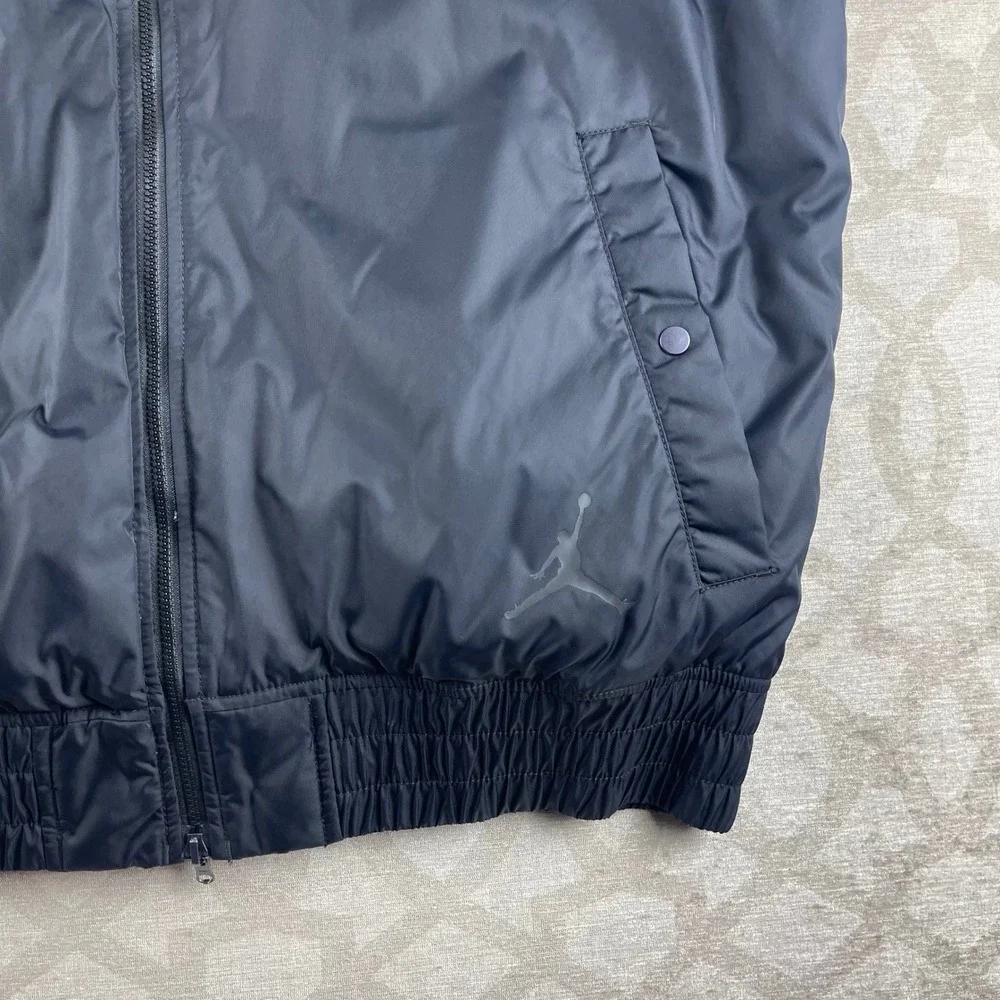 Jordan Jumpman Reversible Puffer Vest Mens XL Black Grey‎ Camo Pockets Zip
